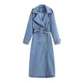 Loose Double-Breasted Denim Style Coat