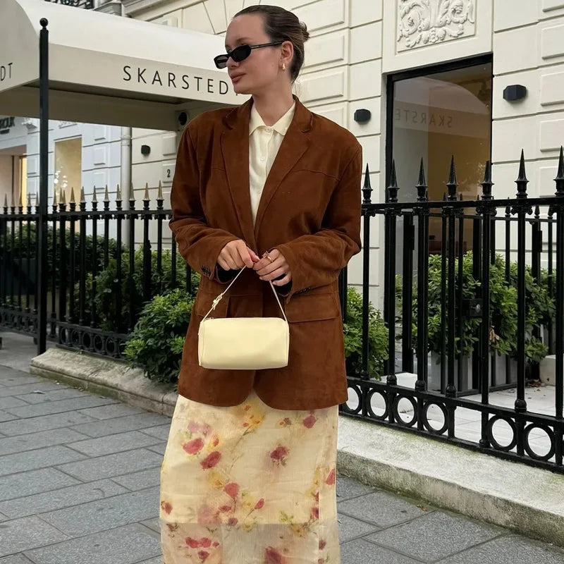 Women's Blazer Outerwear Wear Suede Jacket For Women