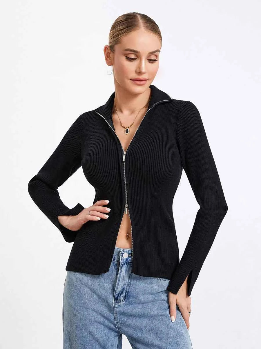 Women Zip Up Sweater