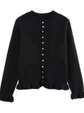 Women's Leisure Comfort Stacked Decoration Knitted Cardigan