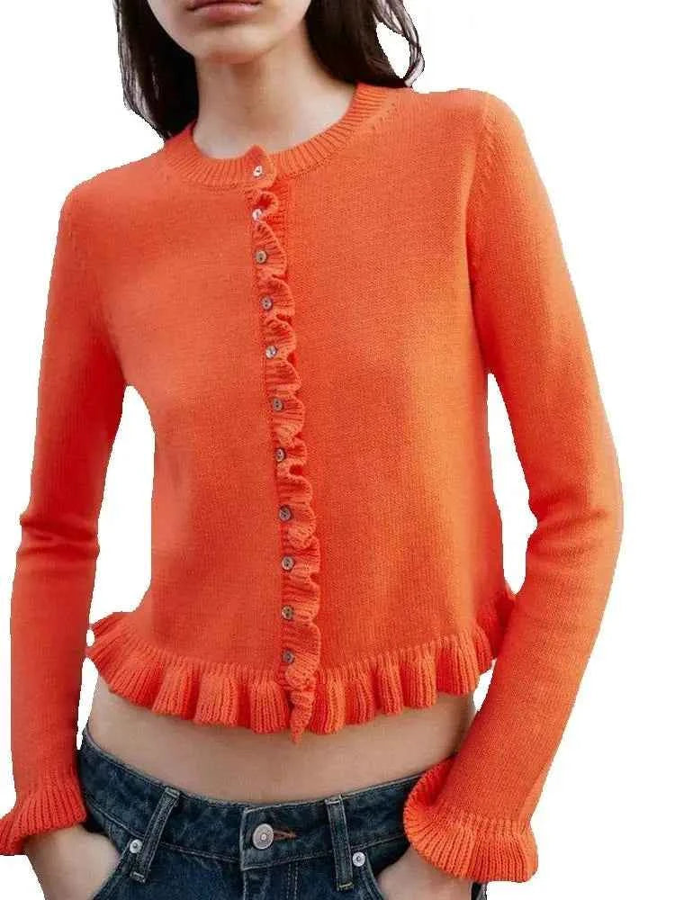 Women's Leisure Comfort Stacked Decoration Knitted Cardigan