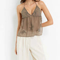 Women Sparkly Sequin Tank Crop Top