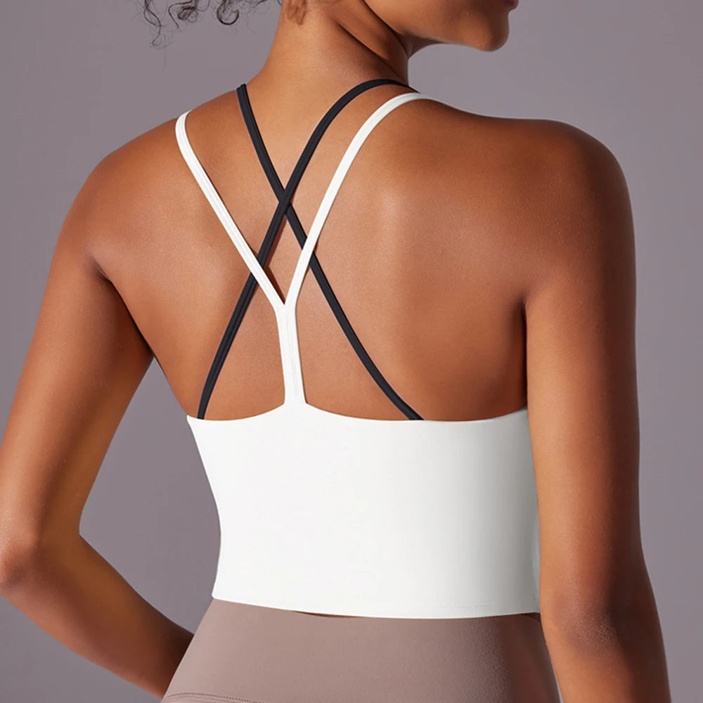 Women Solid Color Fitness Yoga Bra