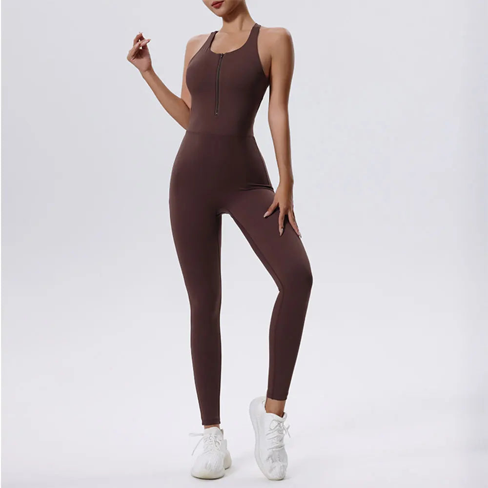 Women's Tracksuit Yoga Set Zipper Jumpsuits