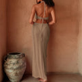 Transparent Knitted Two Piece Seaside Solid Beach Outfits - Norellé