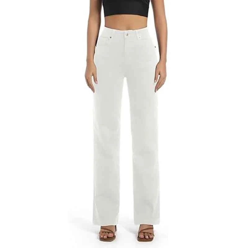 Women High Waisted Straight Leg Jeans