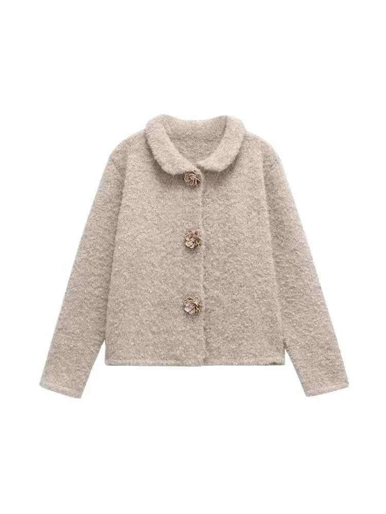 Women's Floral Button Knit Cardigan Sweater