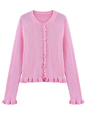 Women's Leisure Comfort Stacked Decoration Knitted Cardigan