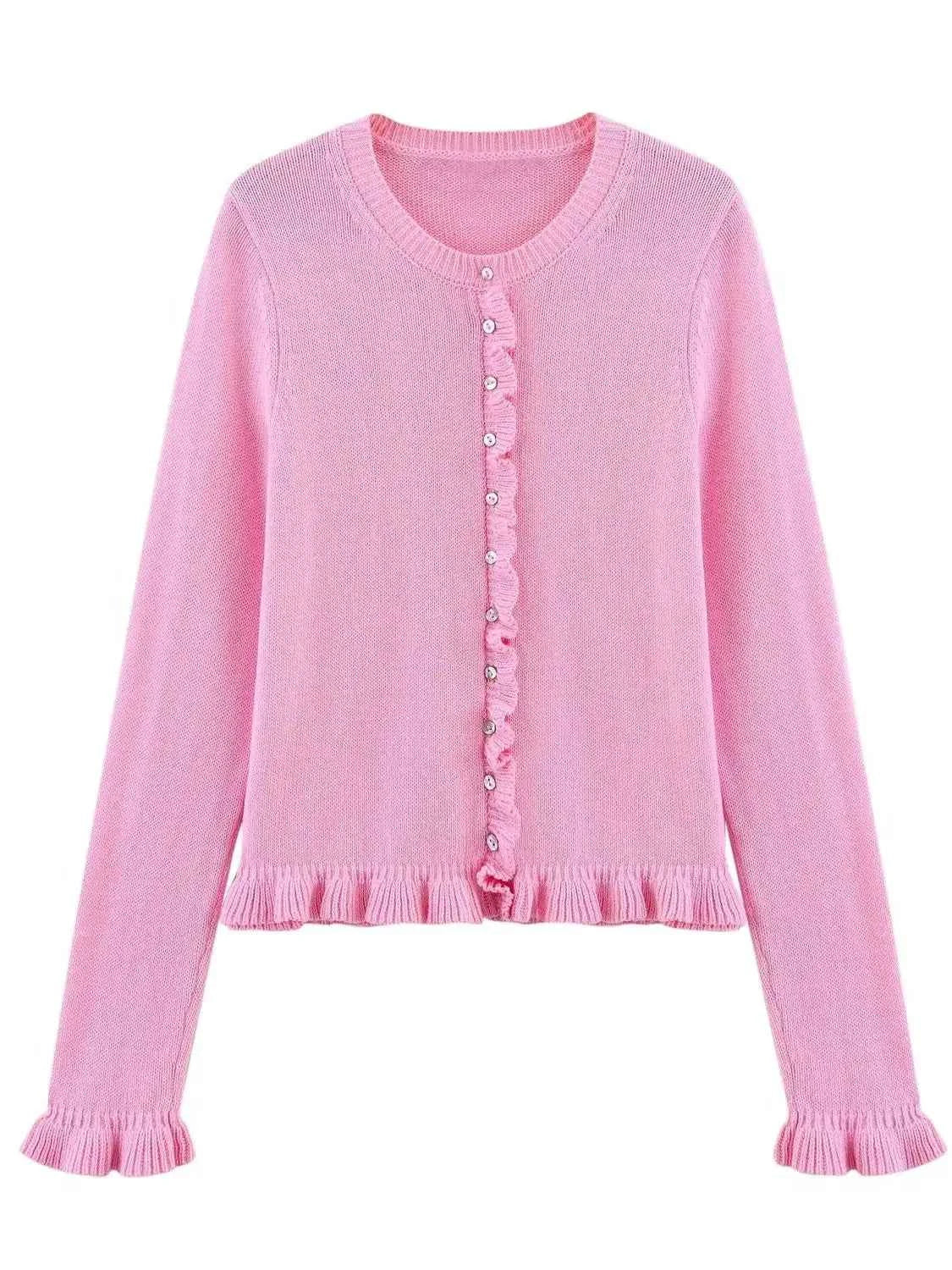 Women's Leisure Comfort Stacked Decoration Knitted Cardigan