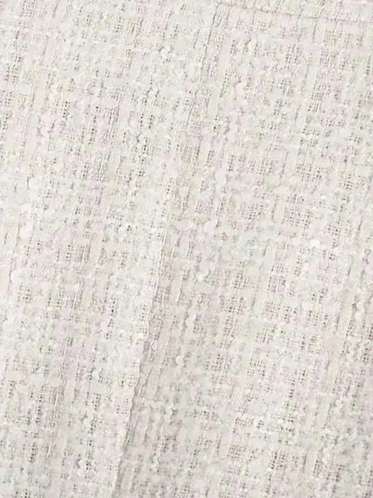 Women Fashion Tweed Double Breasted Blazer