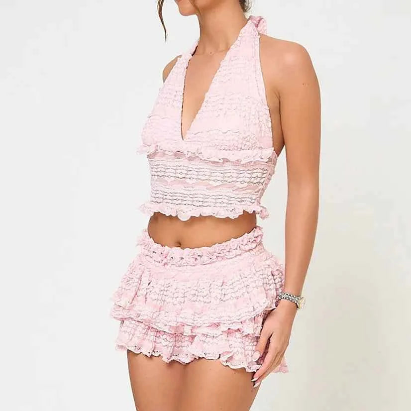 Women 2 Piece Lace Outfit