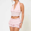 Women 2 Piece Lace Outfit
