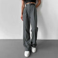 Casual Commuter Women's Trousers Loose Straight Leg Suit Pants