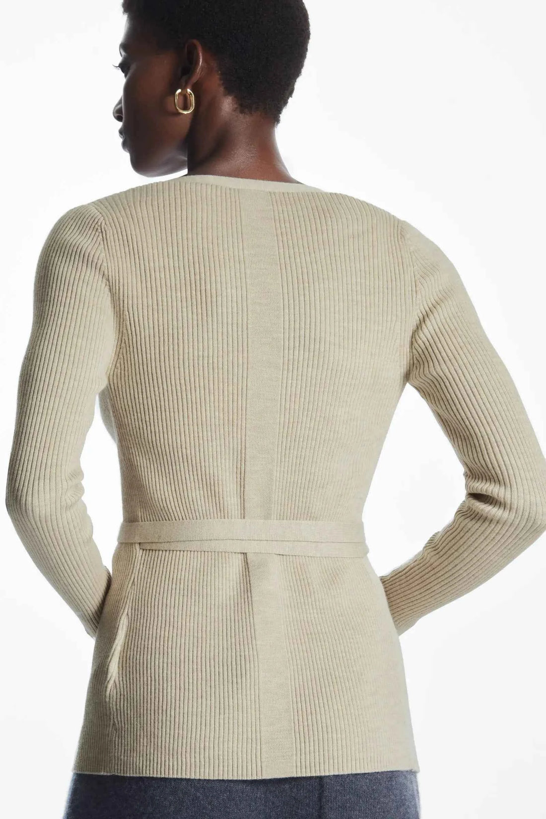 Women's Casual Wool Blend Tie Wrap Cardigan