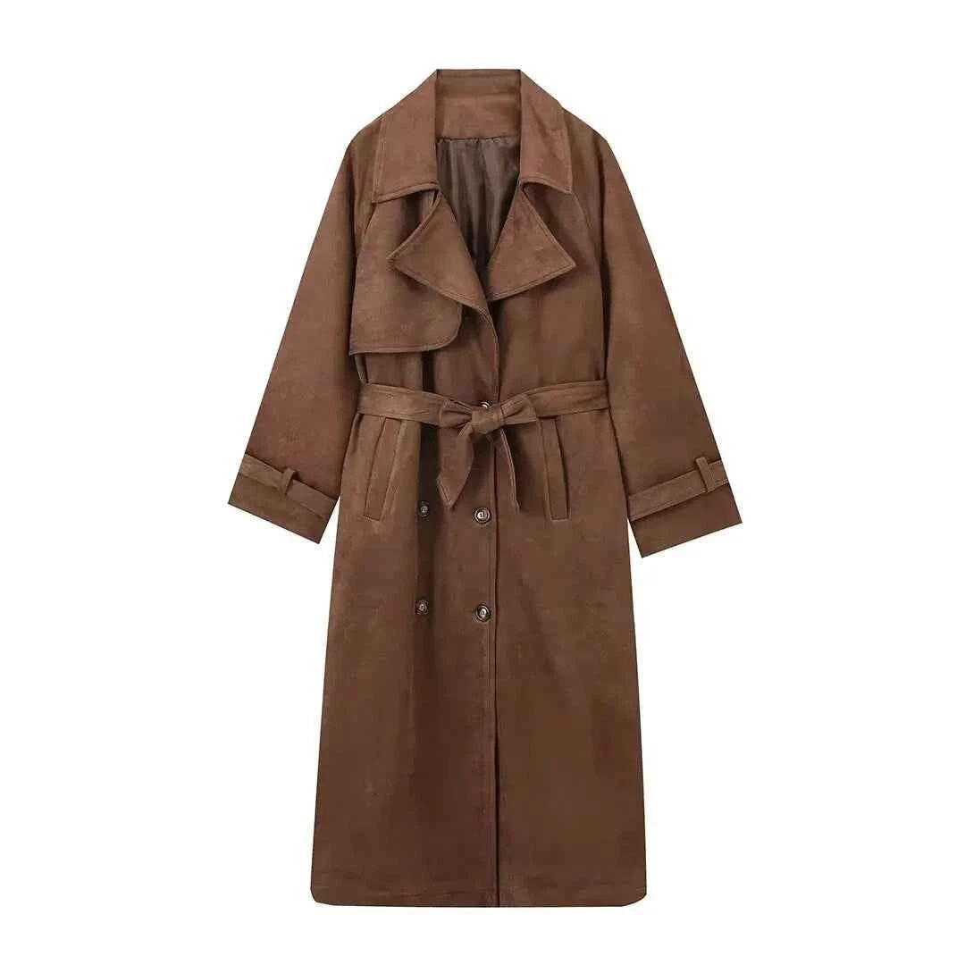 Women's Retro Long Sleeve Windbreaker Coat