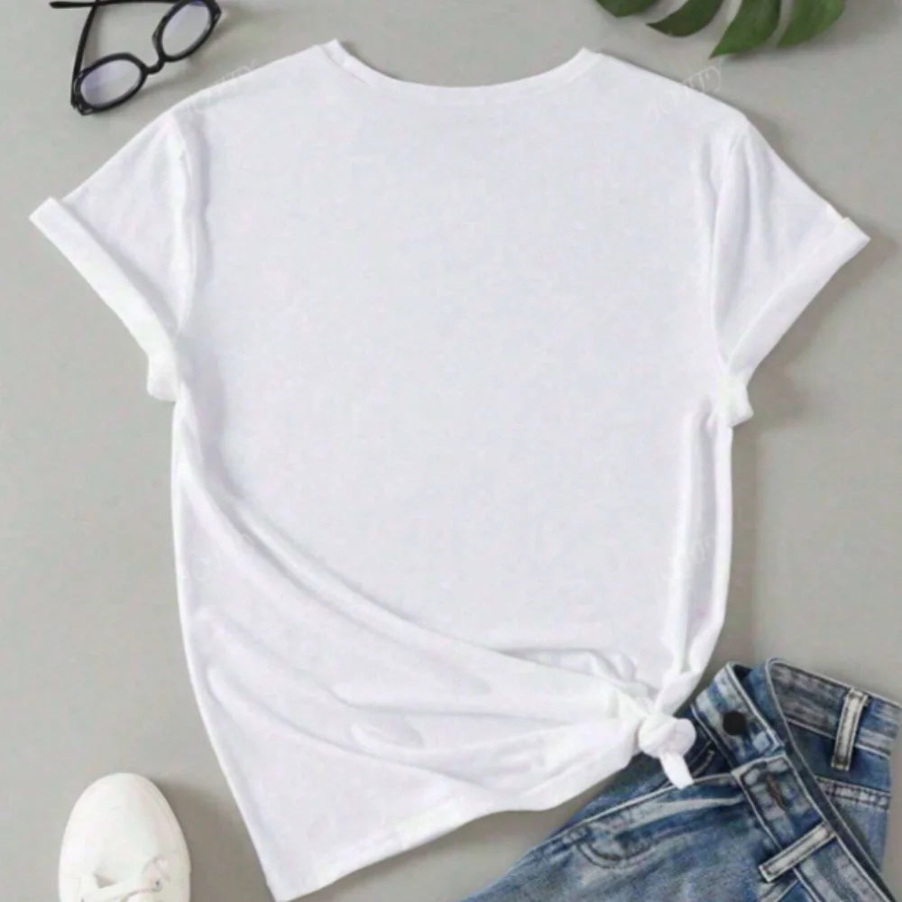 Pink Sun Pattern Women's Casual T-shirt