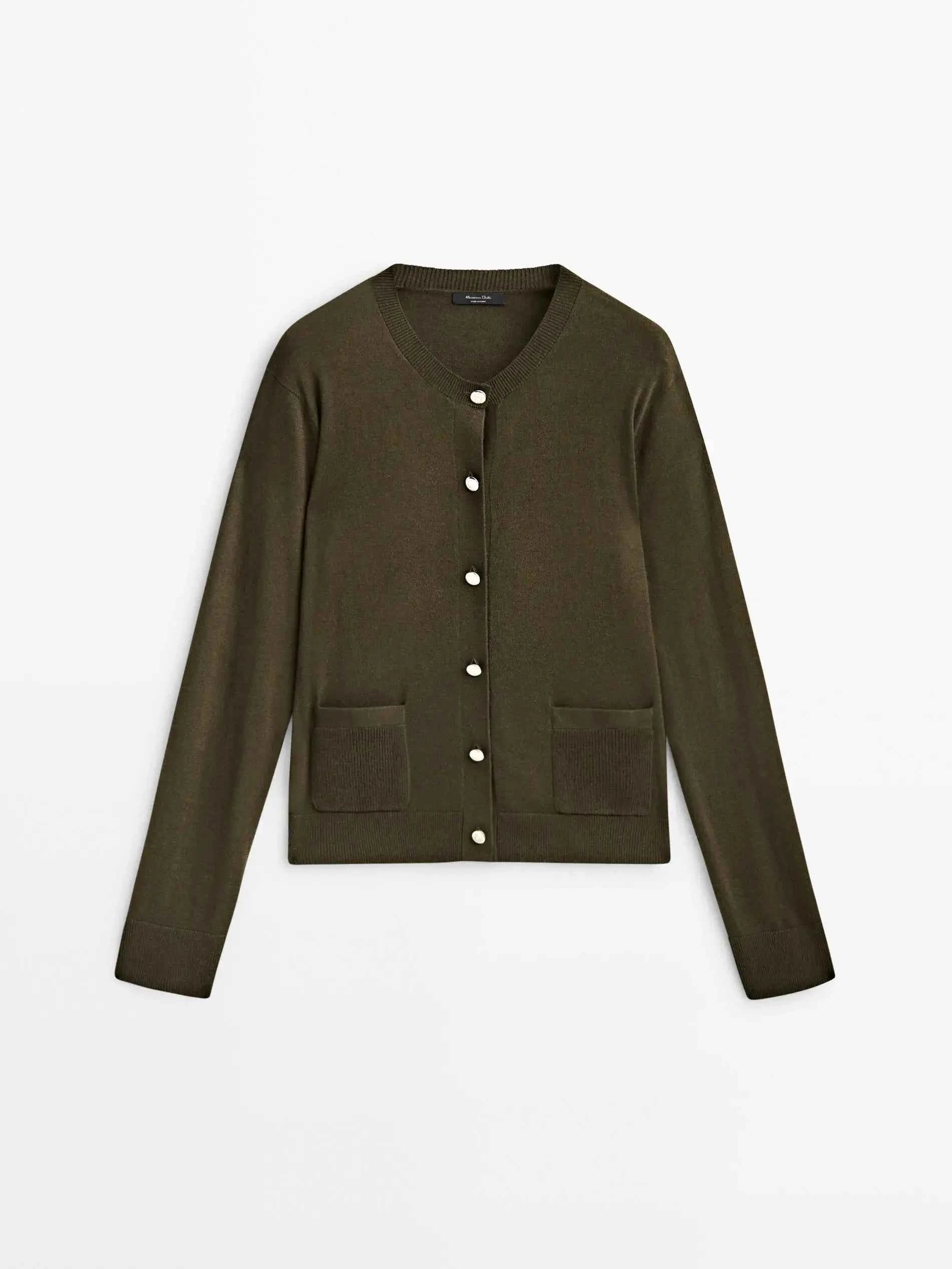 Women's Casual Little Gold Buckle Knit Cardigan