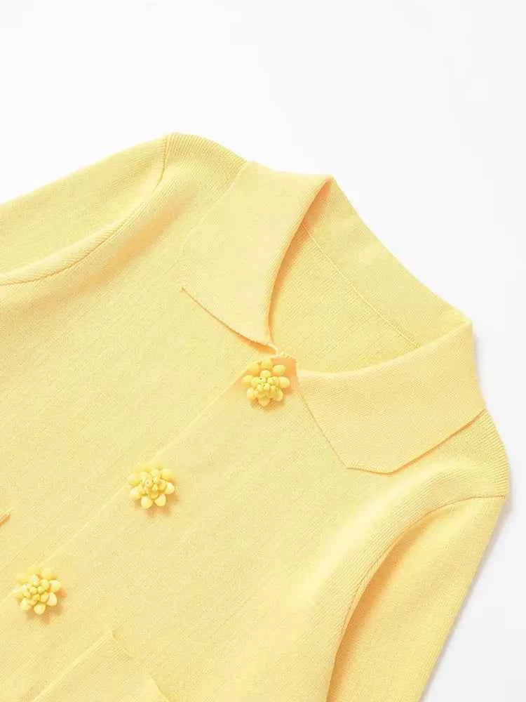 Women With Beaded Buttons Knit Cardigan