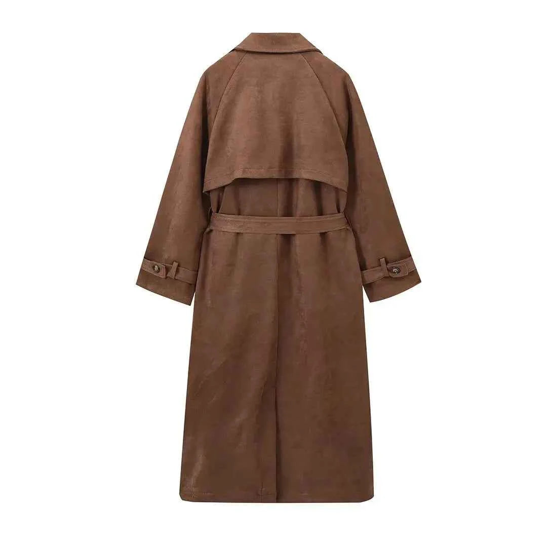 Women's Retro Long Sleeve Windbreaker Coat