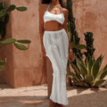 Transparent Knitted Two Piece Seaside Solid Beach Outfits - Norellé