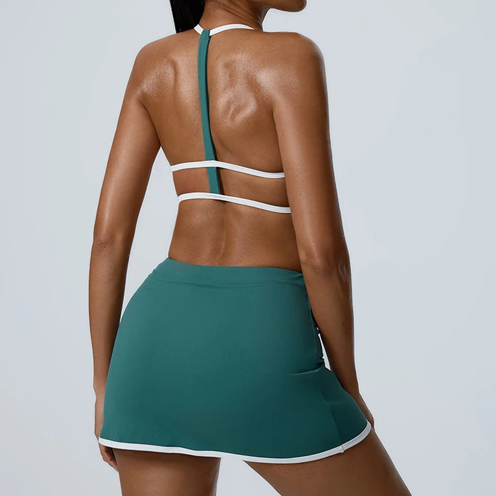 Women Yoga  Workout Set Bra and Shorts Two Piece