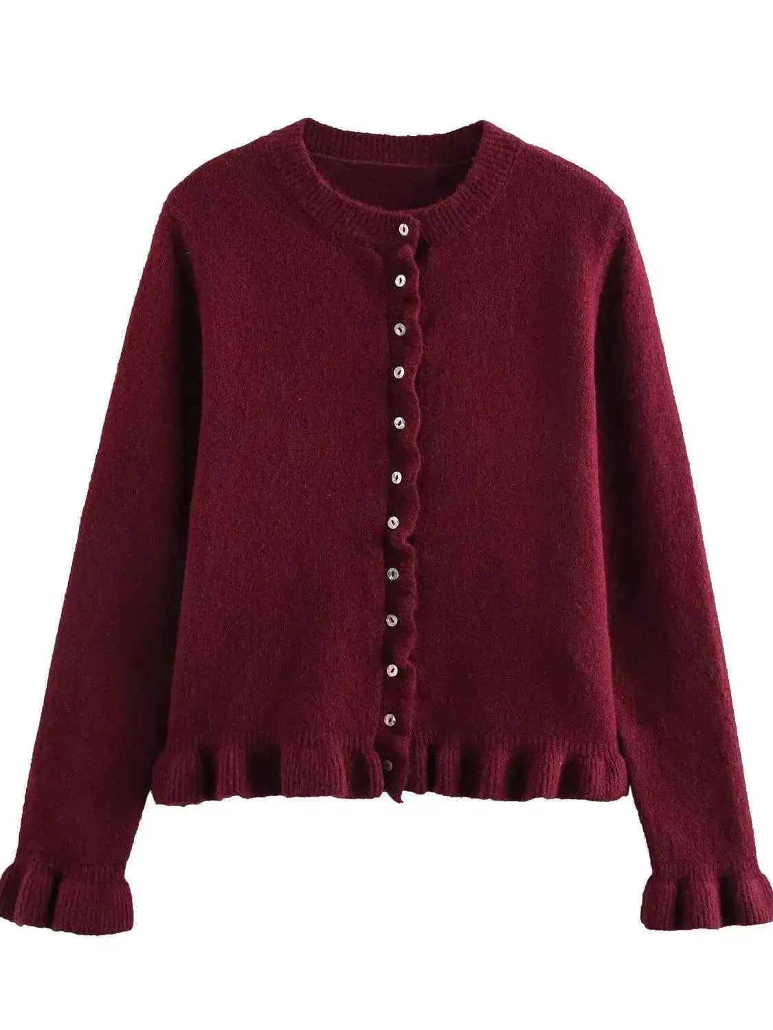 Women's Leisure Comfort Stacked Decoration Knitted Cardigan