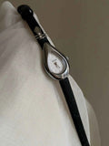 Genuine Leather Women Watch Quartz Vintage Stainless Steel