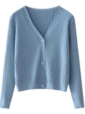 Women Cardigans Sweater V-neck