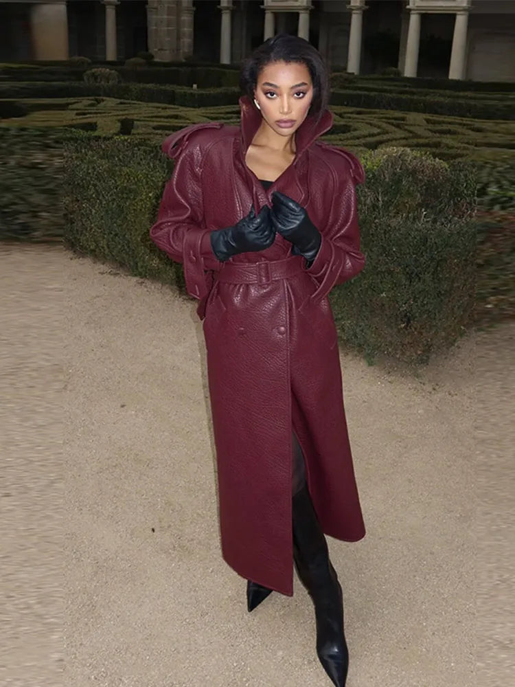 Retro Leather Women's Coats