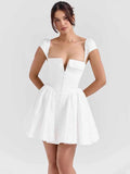 White Backless Mini Dress For Women