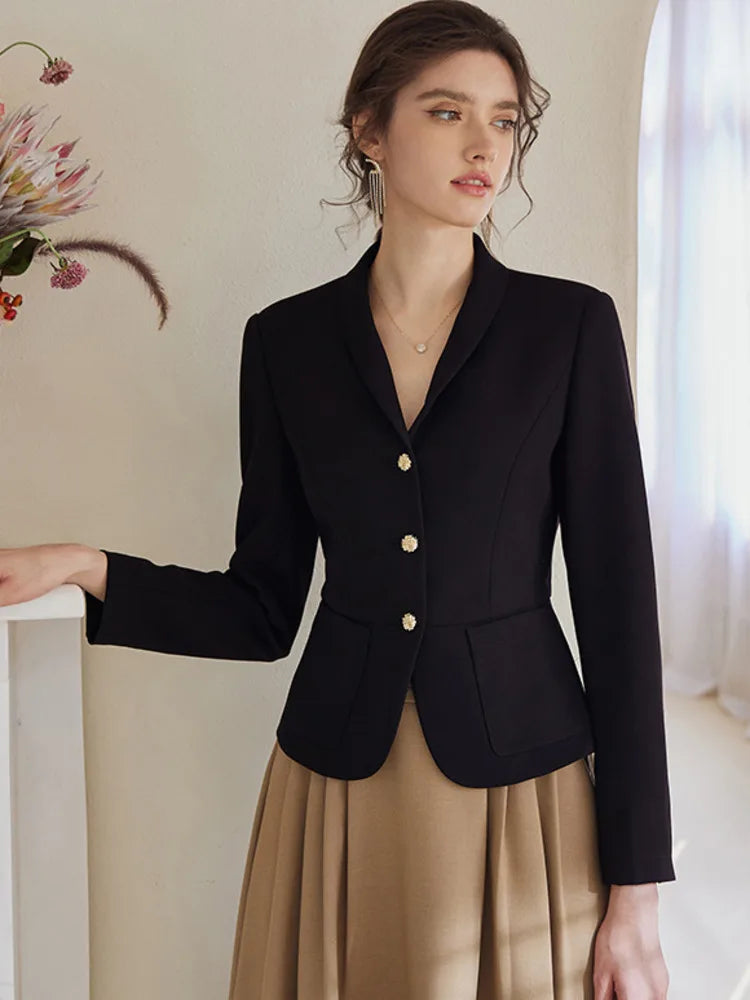 Women's Blazers Long Sleeve Solid Color Casual Professional Vintage