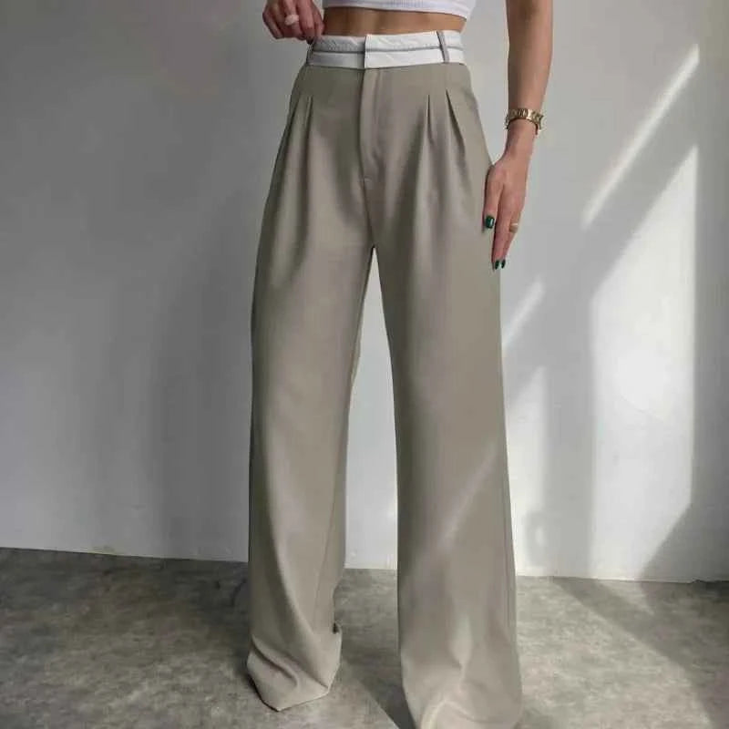 Elegant Loose Gray Women Pants