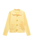 Women With Beaded Buttons Knit Cardigan