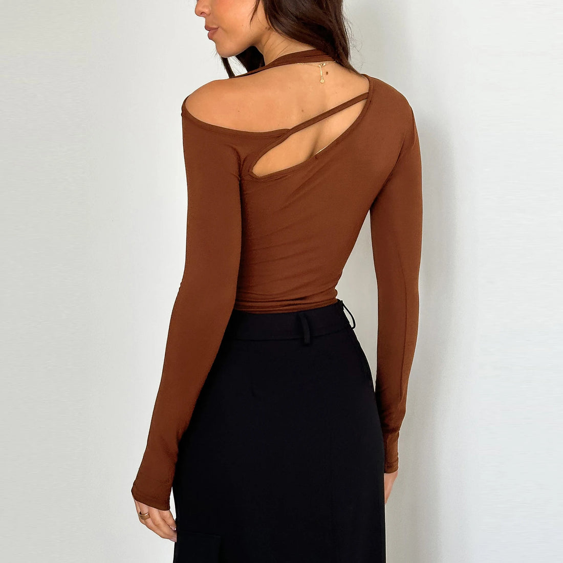 Elegant Women's Asymmetric Cropped Top