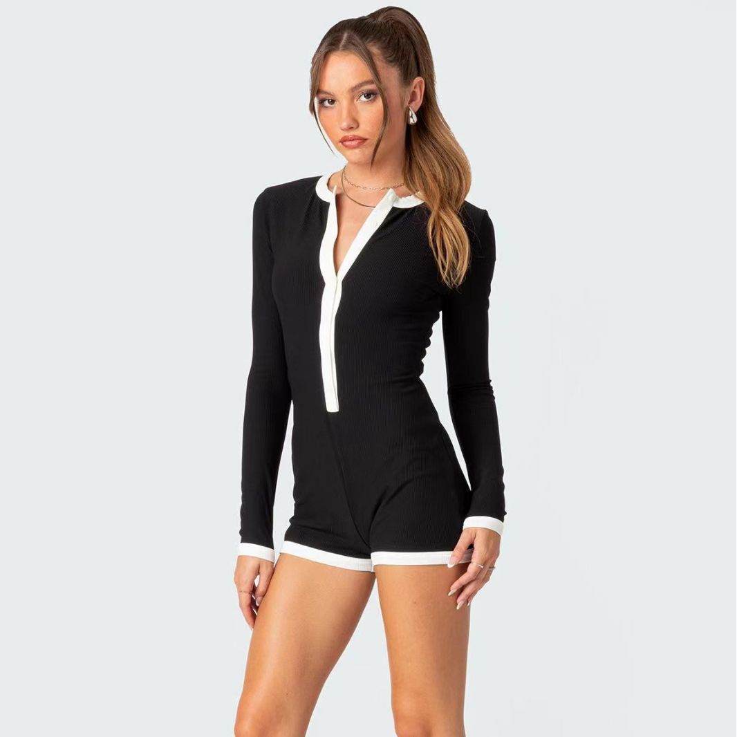 Hip Raise Slim Fit Women's Long-sleeved Jumpsuit - Norellé