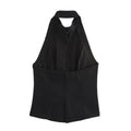 Halter Vest Slit Design Short Skirt - Norellé
