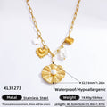 Women's Handmade Stainless Steel 18K Dold Pearl Necklace - Norellé