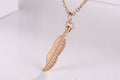 Simple Titanium Steel Clavicle Chain Leaf Pendant Long Necklace - Norellé