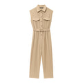 High-grade Sleeveless Slim With Belt Jumpsuit - Norellé