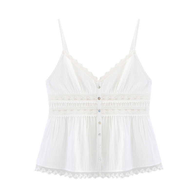 Solid Color Embroidered Lace Top - Norellé