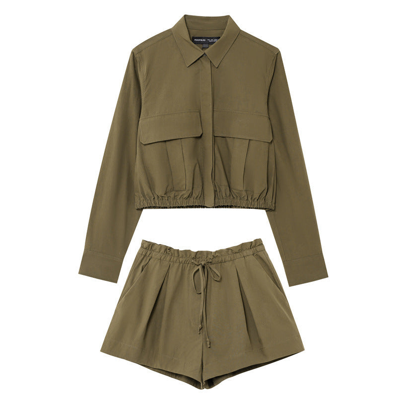 Pocket Decoration Short Shirt Leisure Skirt - Norellé