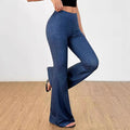 Women's High Waist Denim Printing Bell-bottom Pants - Norellé