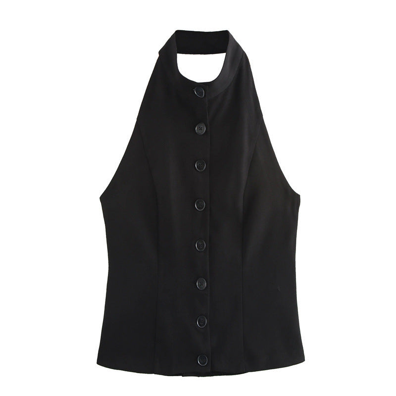 Halter Vest Slit Design Short Skirt - Norellé
