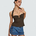 Halter Casual Solid Color Camisole - Norellé