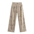 V-neck Buttons Decorative Lace-up Sleeveless Waistcoat Vest Wide-leg Casual Pants Suit - Norellé