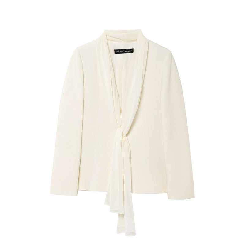Thin Scarf Lapel Blazer Straight-leg Pants - Norellé
