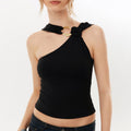Irregular Collar Metal Decorative Top For Women - Norellé