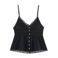 Solid Color Embroidered Lace Top - Norellé