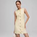 Intellectual Elegant Mini SkirtSlim-fit Buttoned Sleeveless Socialite Skirt - Norellé