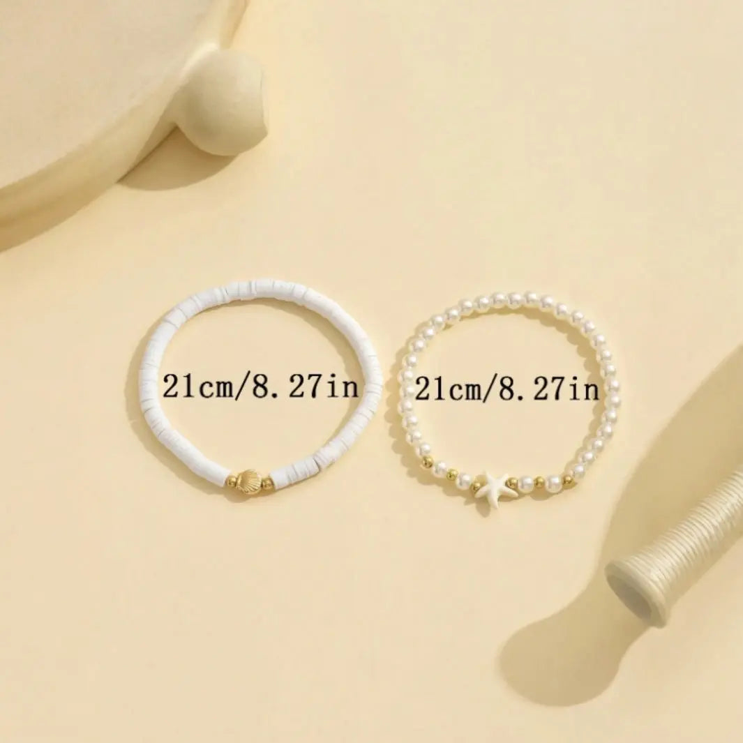 Five-pointed Star Pearl Twin Anklet - Norellé